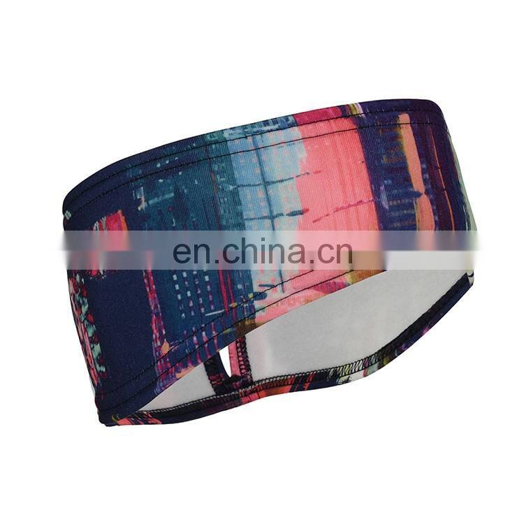 Custom logo embroidery Women Ponytail fleece Headband