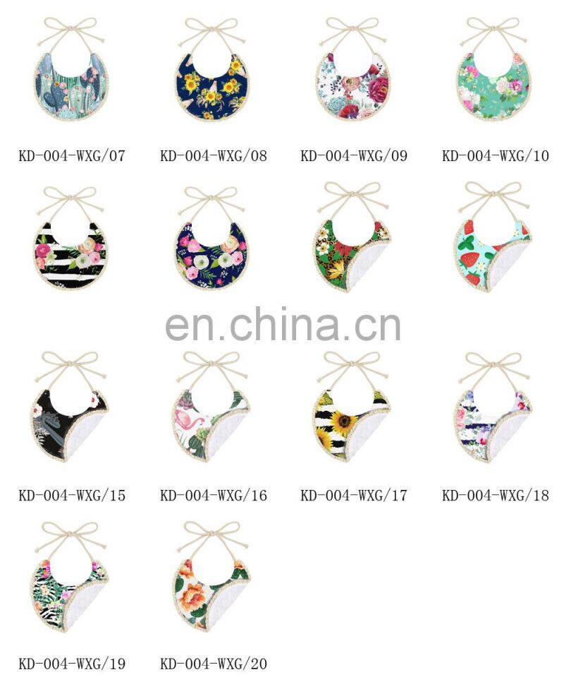High Quality Cactus Printed Stripe Baby Bib For Feeding Multiple Pattern Comfortable