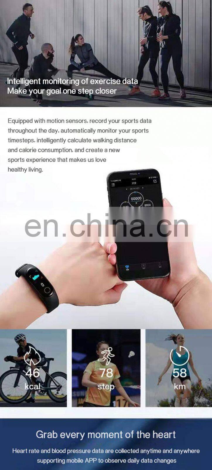 Wristband Bracelet 2019 Android Sport Bluetooth Waterproof M4 Smart Watch Bracelet Fitness Superhero smart m3 reloj inteligente