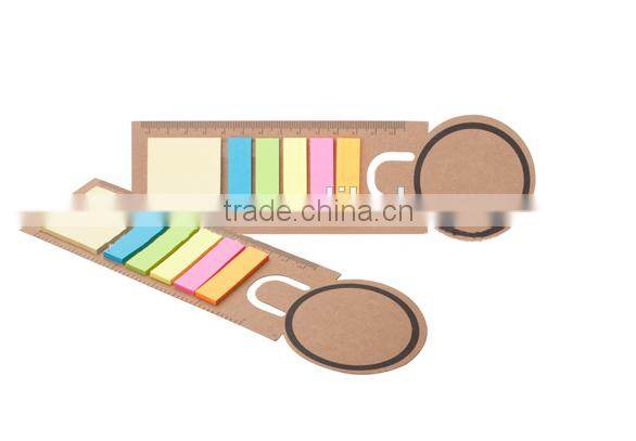 color Recycler kraft bookmark with sticky notes, colorful design