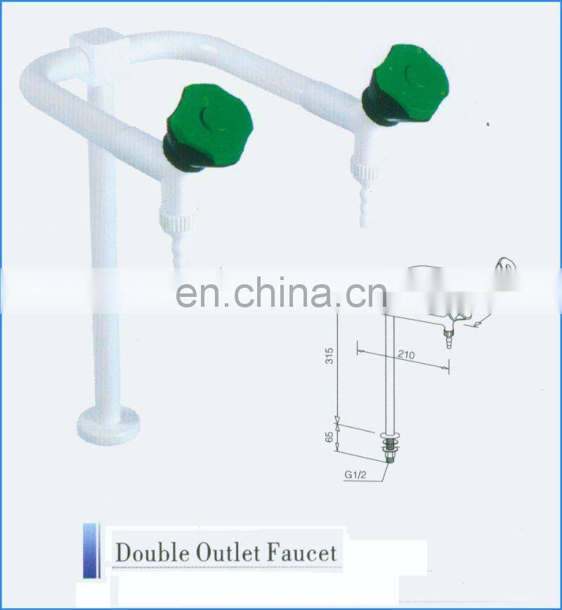 Lab clean equipment plastic faucet with double outlet