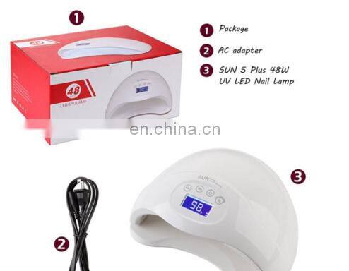 pedicure manicure nail lamp 54W UVLED 54W Nail Dryer UV LED Curing Light Lampara SUN 5 Plus lamp