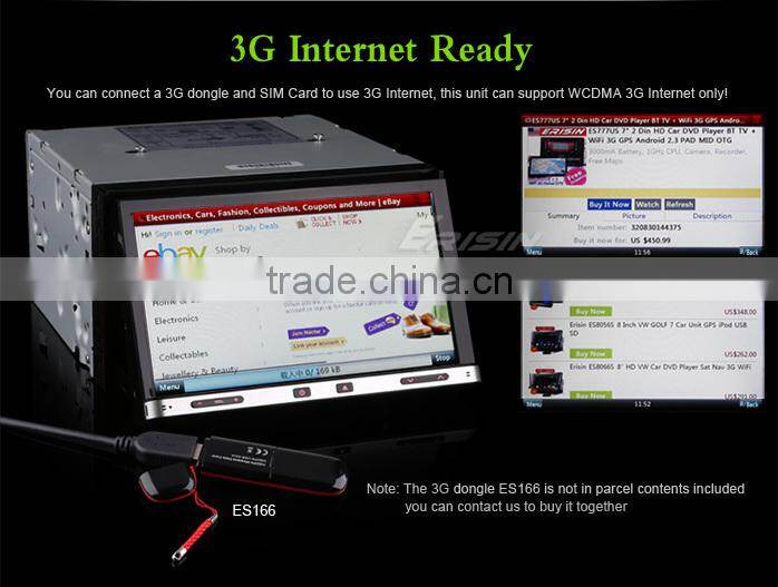 Erisin ES7005G 7" HD 2 Din Car DVD Player with 3G GPS Radio