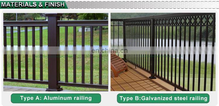 Modern Outdoor Fence Component Aluminum Handrail Balcony Picket Railing Aluminum Designs