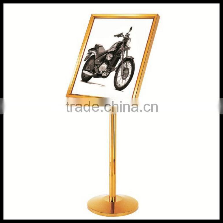 sign display stand-golden stainless steels floor stand-sign board-POP poster board stands High quality