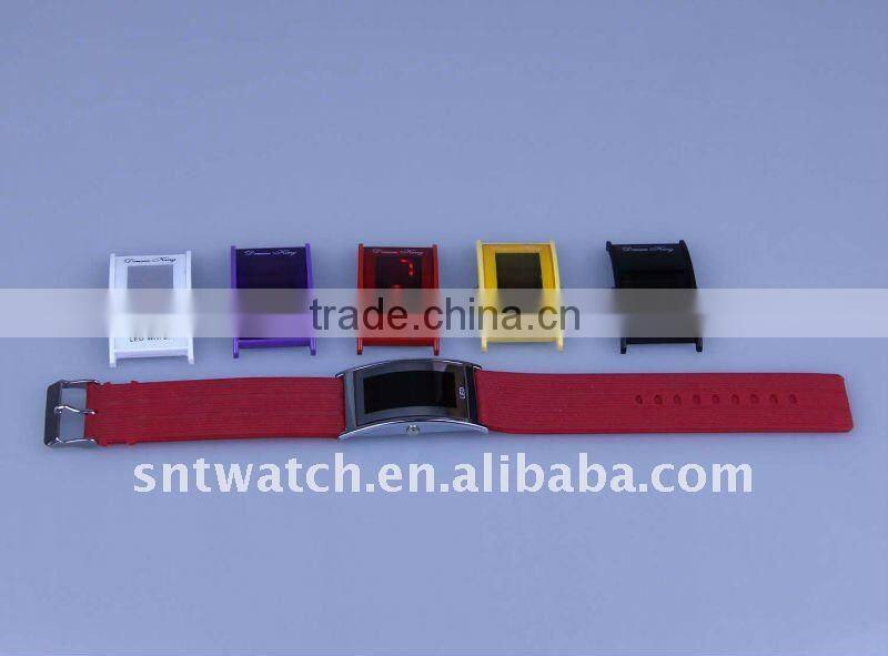 mirror silicone led digital watch