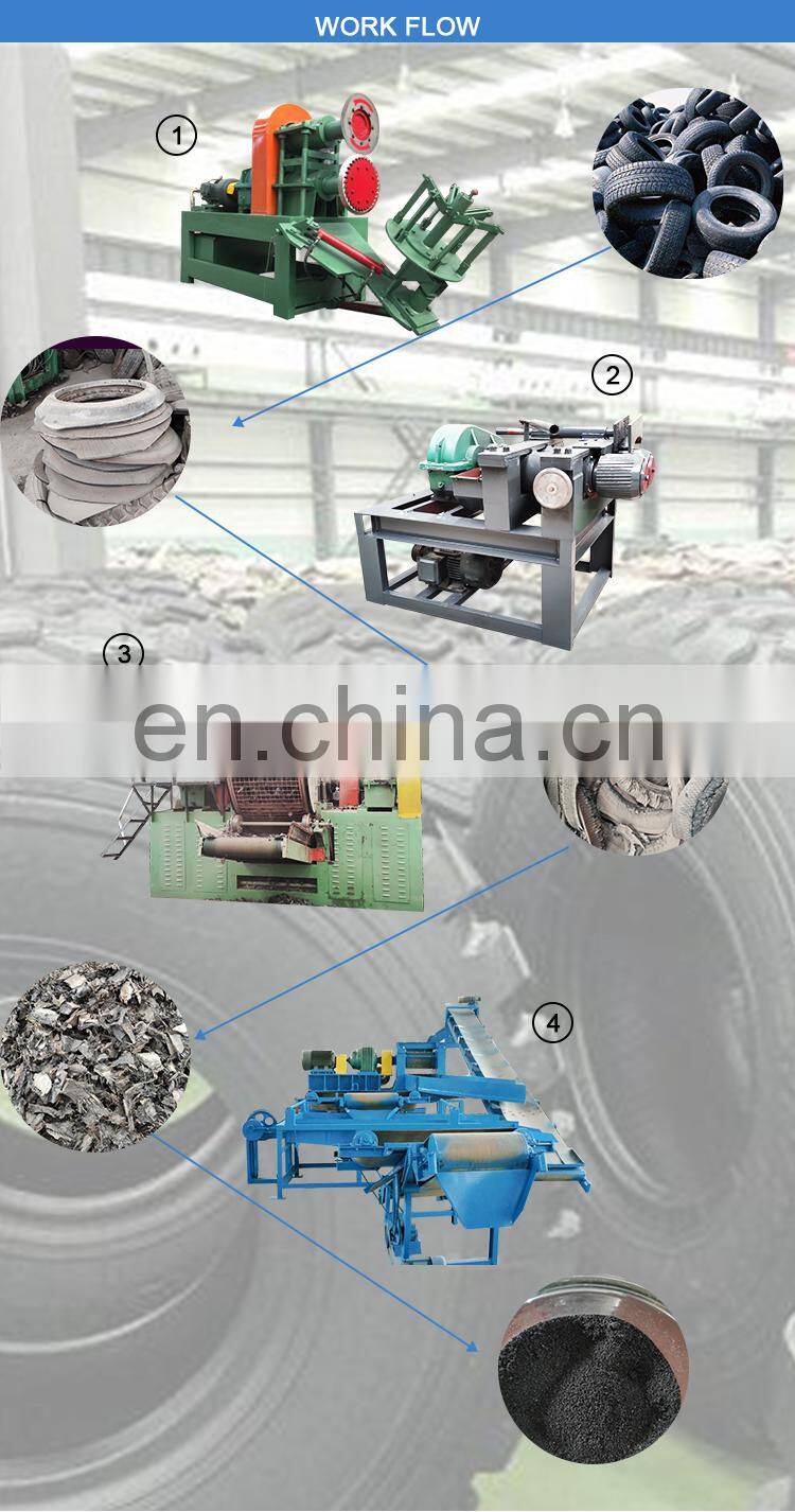 waste old tyre recycling machine recycled tires rubber granules crusher powder making machine