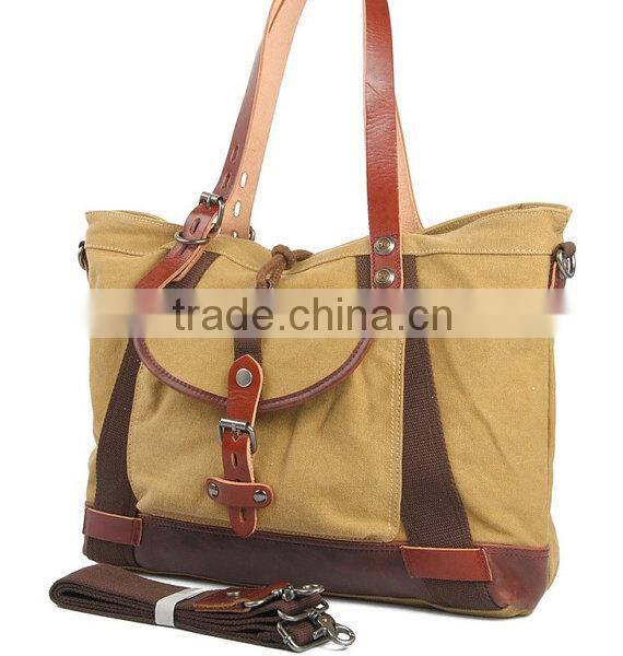 Canvas With Leather Mens/women Briefcase