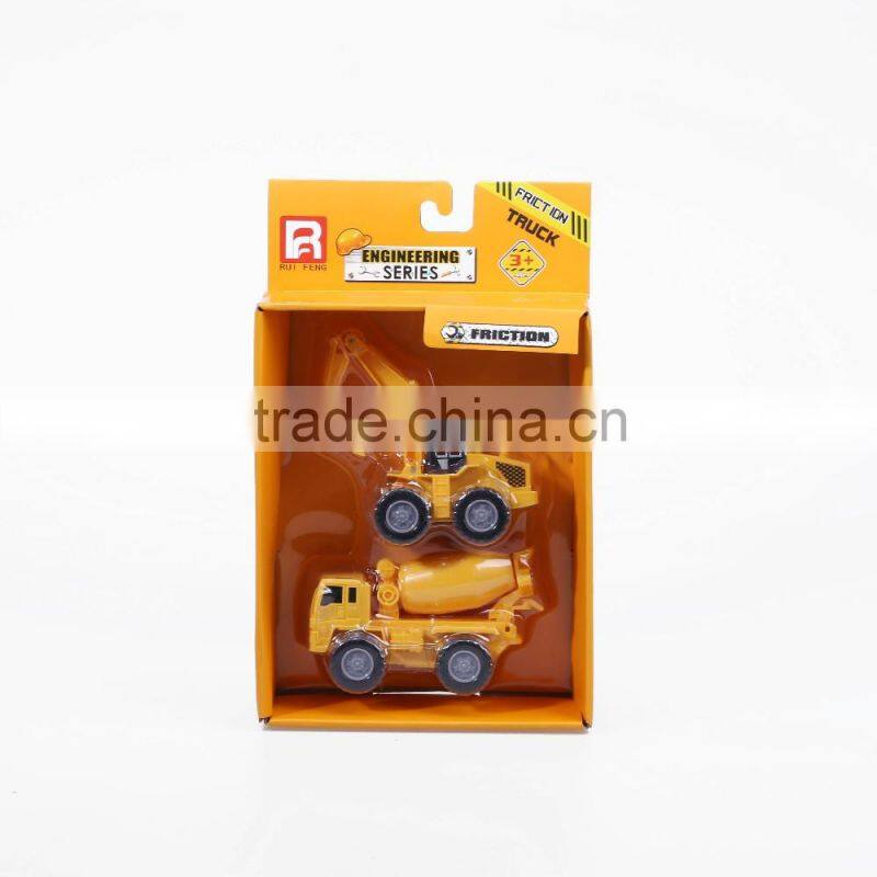 2 In 1 Mini Construction Plastic Trucks Playset