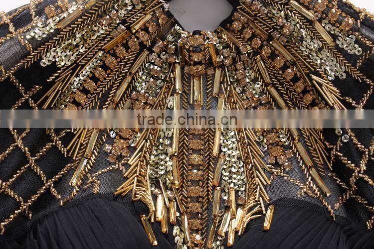 Factory price new arrival ladies diamond black 100% handmade ladies mini skirt haute couture evening dresses