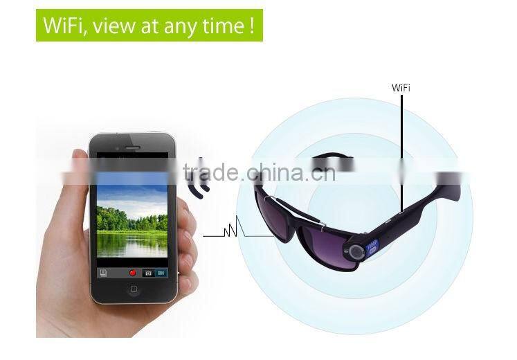Smart Wearable Full HD Sunglasses Camera 1080P 30fps 720P 60fps Camera Glasses Wifi