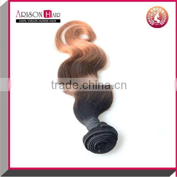 1b/4/30 Fashion 3Tone ombre brazilian virgin human hair cheap hair weaving