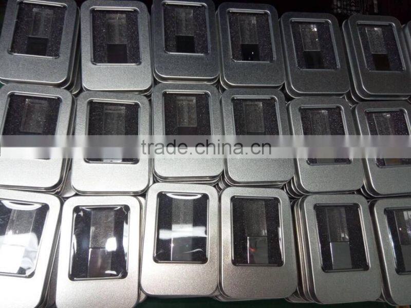 2016 hot sell products promotion gift mini glass crystal usb flash drive with LED light 3D custom logo laser engraved