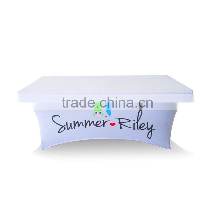 Low Cost 2015 Latest Design Custom Logo Printing Table Cover Cloth