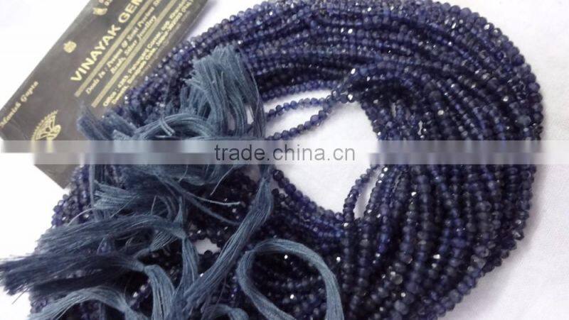 Iolite Faceted Rondelle Beads