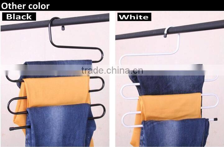New design S-shape steel wardrobe trouser rack