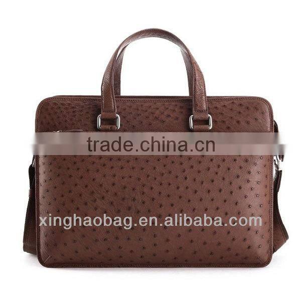 Hot sell 2014 ostrich leather men's office bag
