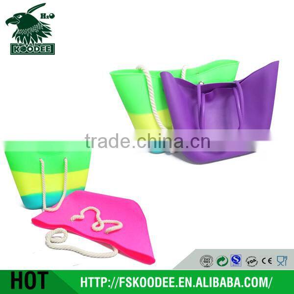 New Fashion Silicone Waterproof Beach Bag Candy Color Summer Shoulder HandBag