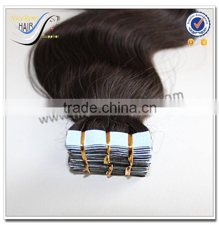 Wholesale top quality 100% brazilian virgin human hair tape hair extensions