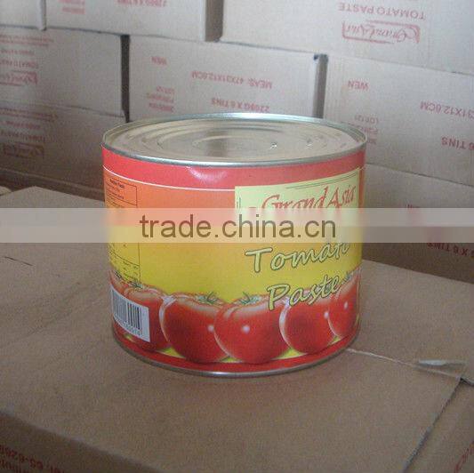 Tomato paste with paper label tin 3kg 28-30% brix,3000gx6tins