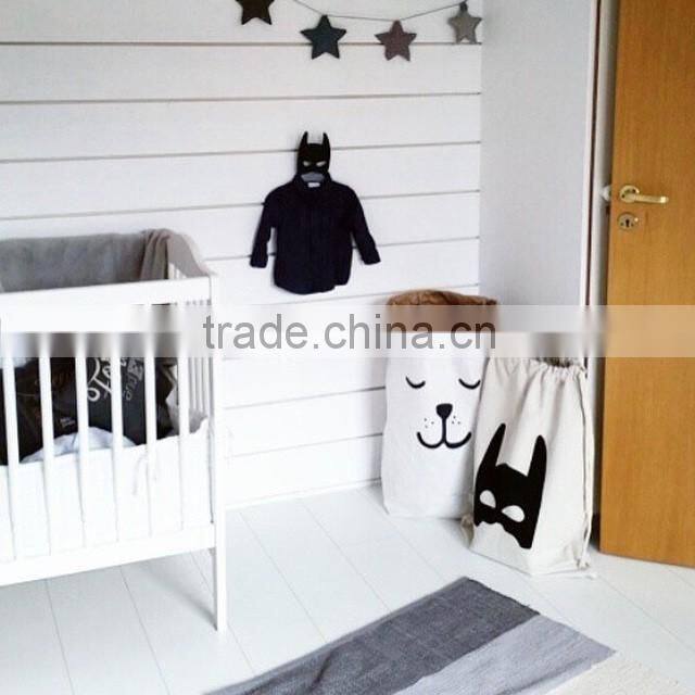 China Factory Supply Custom Cartoon Print Canvas Drawstring Bag