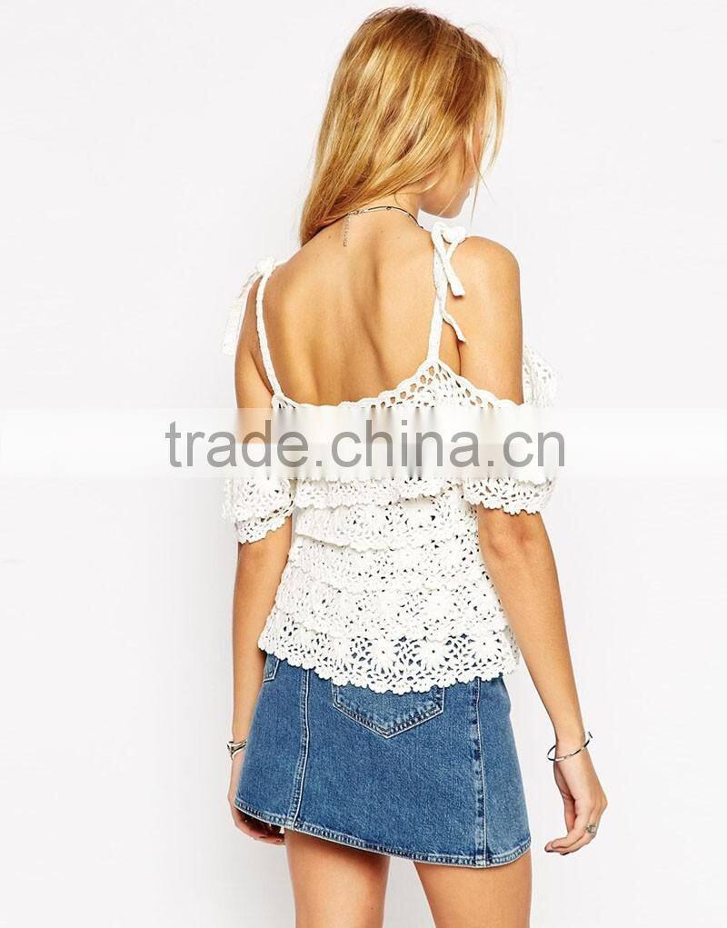 Lace floral lady tube tops designs dress oem apparel suppliers