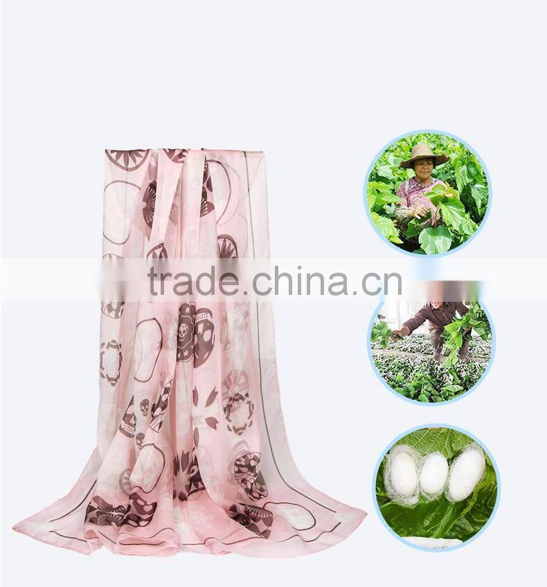 2016 hot sale digital print fashion silk scarf women's silk scarf shawl scarves