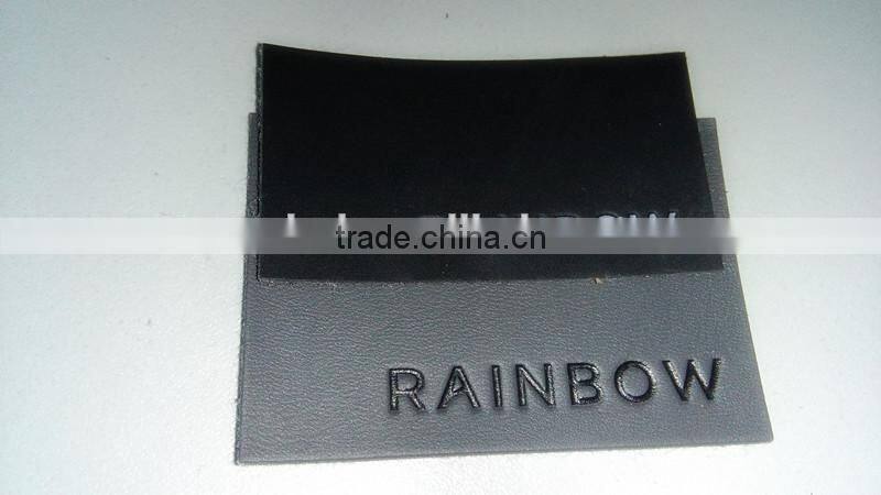 custom black leather label and leather patch with EXW price