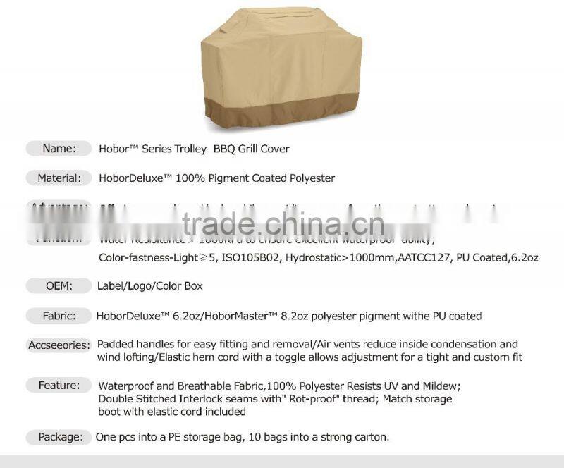 Waterproof fabric XS, S, M, L, XL, XXL bbq grill flat cover rain cover