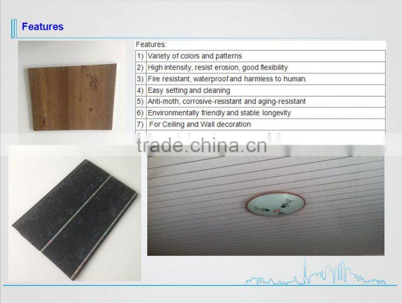 Colourful building material PVC ceiling panel