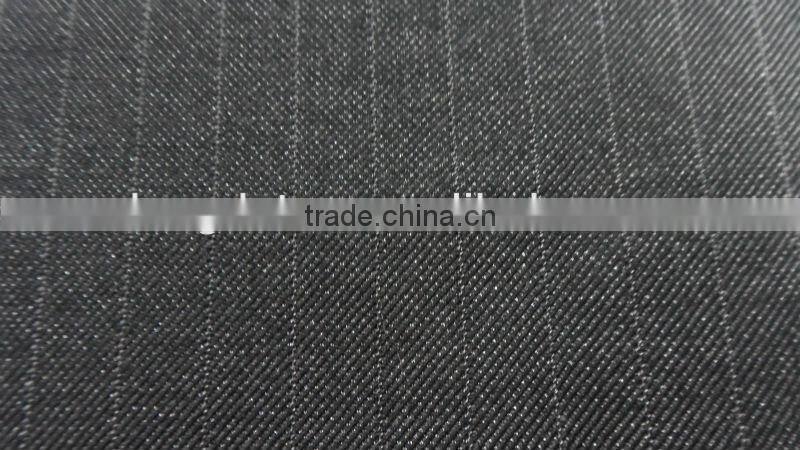 Heighted wool touch Gray stripe fabric