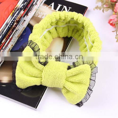korea styleheadband mircofiber bowknot lace headband for female young girl