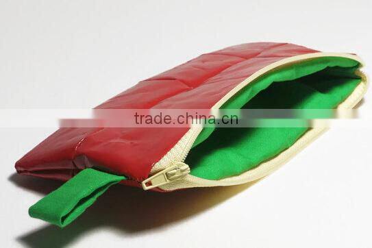 Red recycled pencil case plash proof zipper pouch mini cosmetic pouch