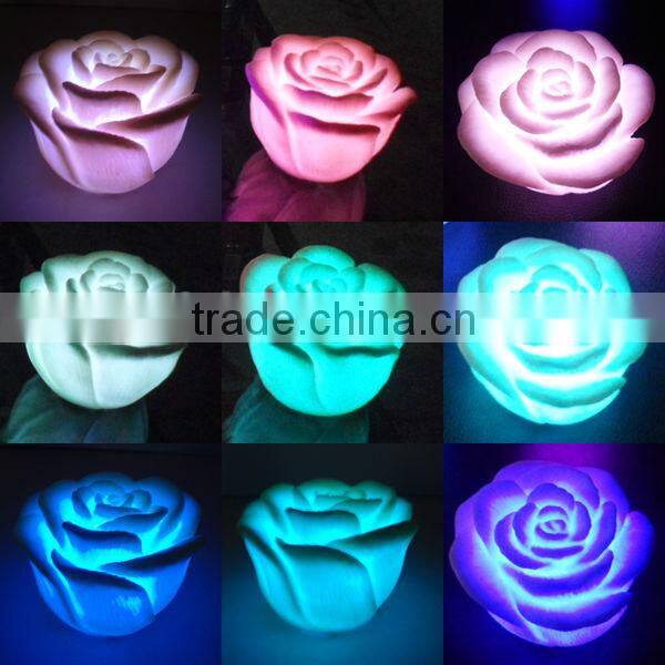 TS-B033 LED Flashing Rose Flower/7 Color Changing Mini Night Lights