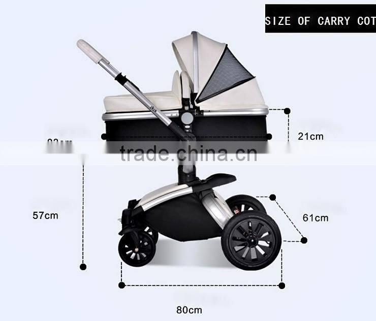 2016 Luxury Leather Baby Stroller, Hot Selling Baby Stroller 3 in 1 With EN Certificate