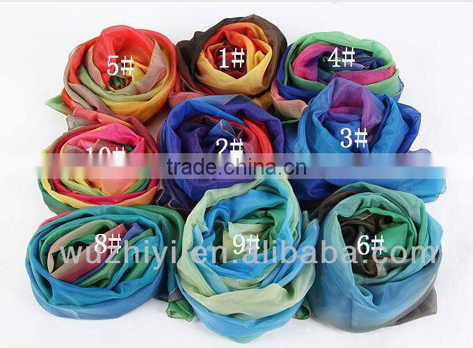 Belly Dance Silk Veil for Performance with Three Colors Switched