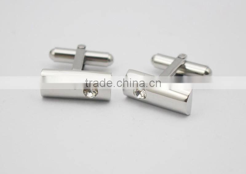 CZ Crystal Stone Stainless Steel Cufflinks For Men's Shirts
