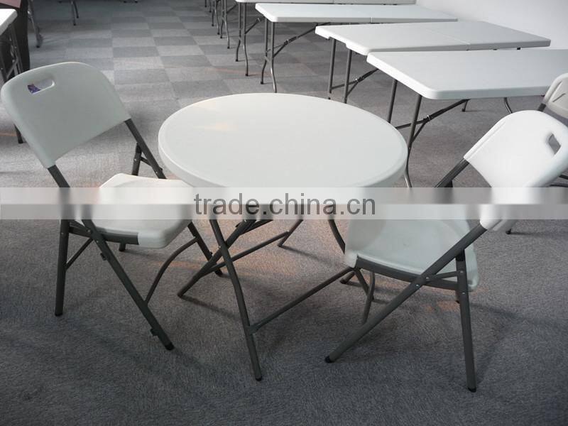 Hot saling round shape blow moulded foldable table