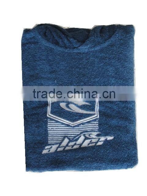 Velour cotton embroidery hood adult towel poncho