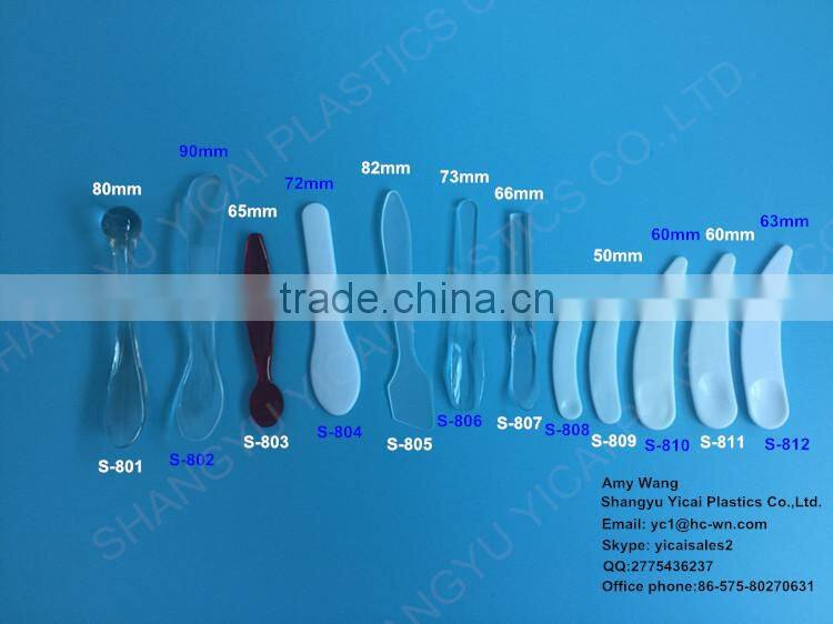 plastic cosmetic use scraper, cosmetic spatula, mini plastic spatula