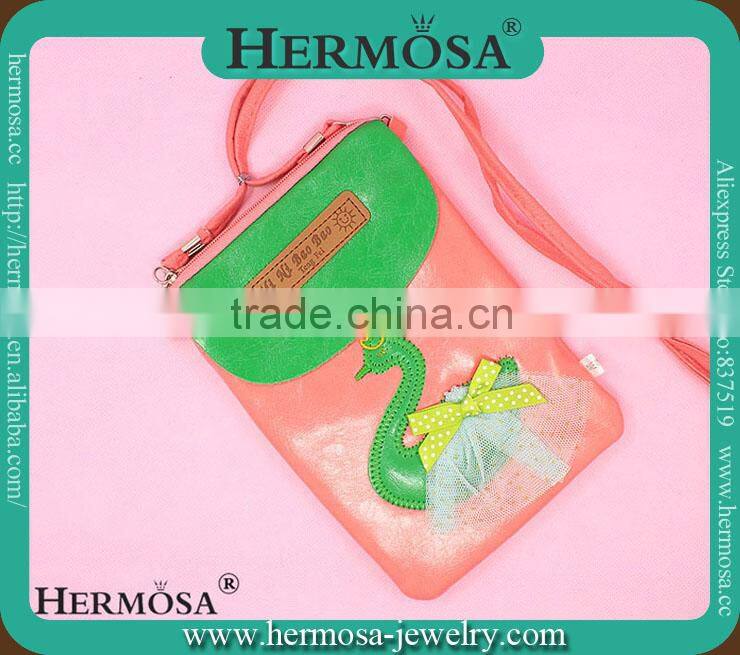 Lovely Red PU Creative Cartoon Swan Style Lovely Mini Chrildren Coin Purse Phone Keychain Bags Wholesale PUB 23