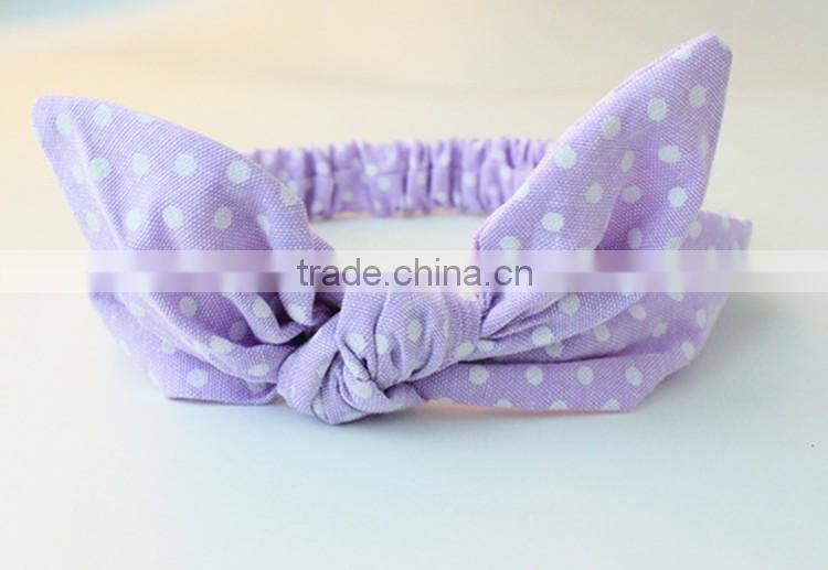 2016 New Premium Graceful Lovely Plain Rabbit Ear Bowknot Fabric Rabbit Headband for Babies