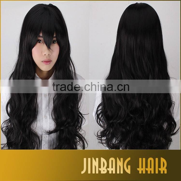 2016 hot sale Cheap good quality Synthetic cosplay wigs 80cm long Wavy female fashion looking wigs of for sale
