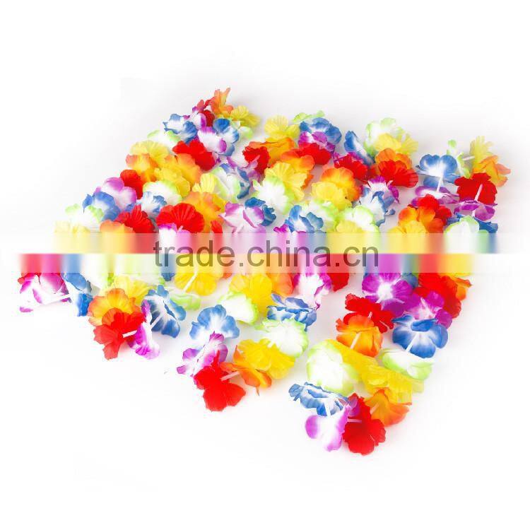Customized Promotional Colorful Flower Lei Hawaii Collar for Hawaii