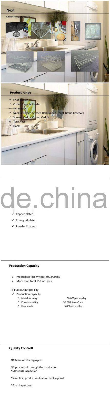 2-Tier Flat-Back Metal Basket/ metal wire