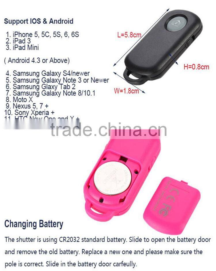 Gleese Extendable Selfie Stick Handheld Monopod Wireless Remote Self-timer Holder Pole Stick Tripod