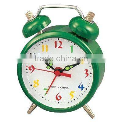 Metal case mechanical alarm clock, 2.5 inch size