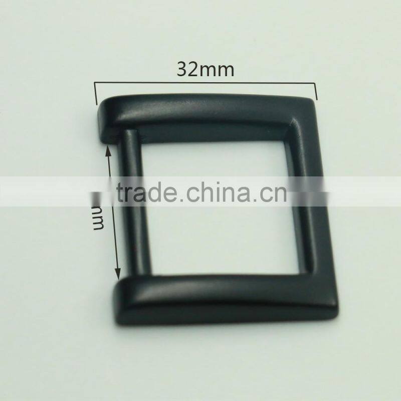 Manufacture metal black strap keeper rectangle buckle internal 25mm