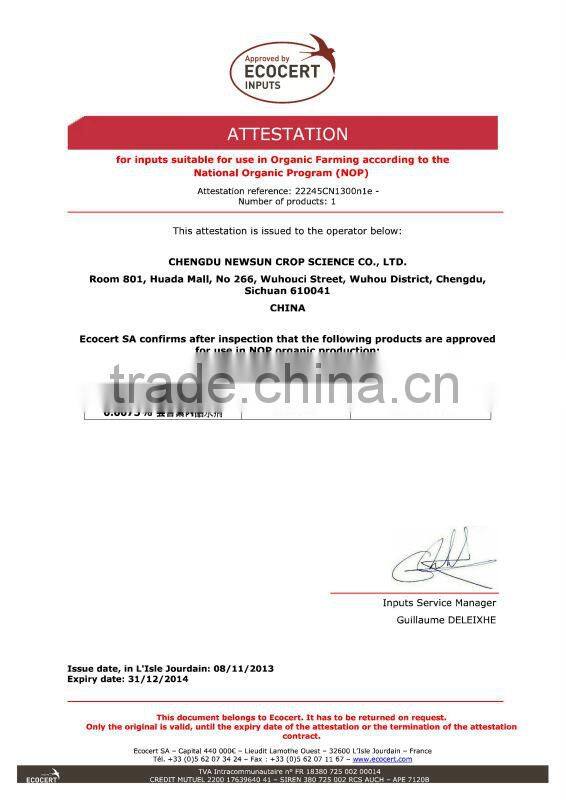 Natural Brassinolide for increasing higher yield