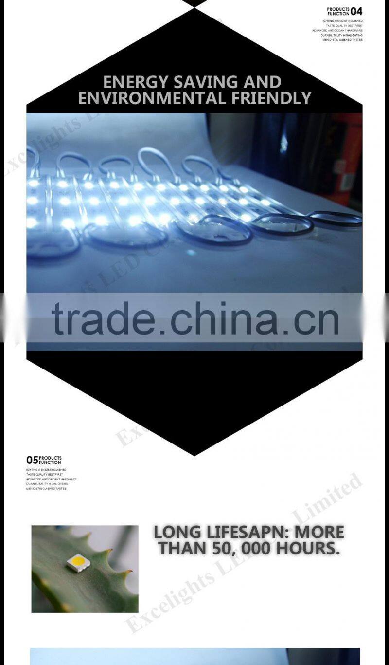 High Quality Waterproof SMD 5050 75*12mm 3 chips LED Module RGB
